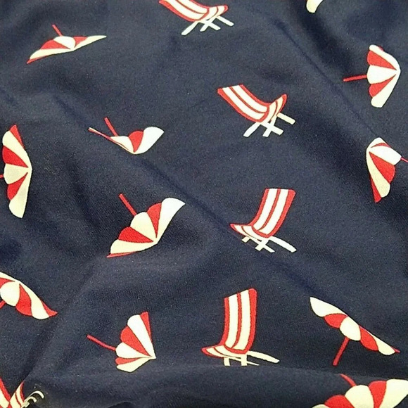 Navy Blue Red Swim Bikini Bottom  Size L Beach - Picture 3 of 7